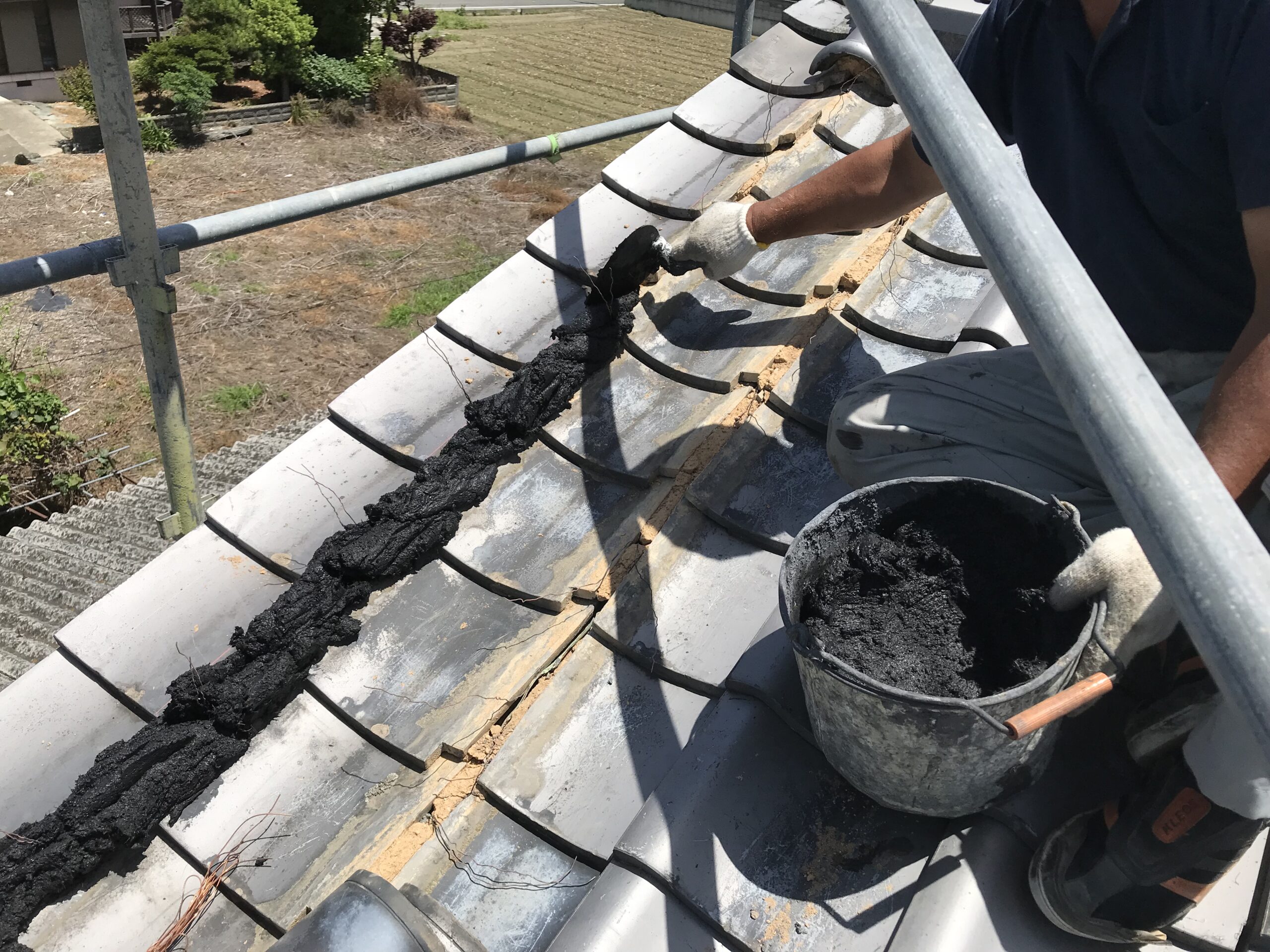 徳島の日本瓦屋根の修理