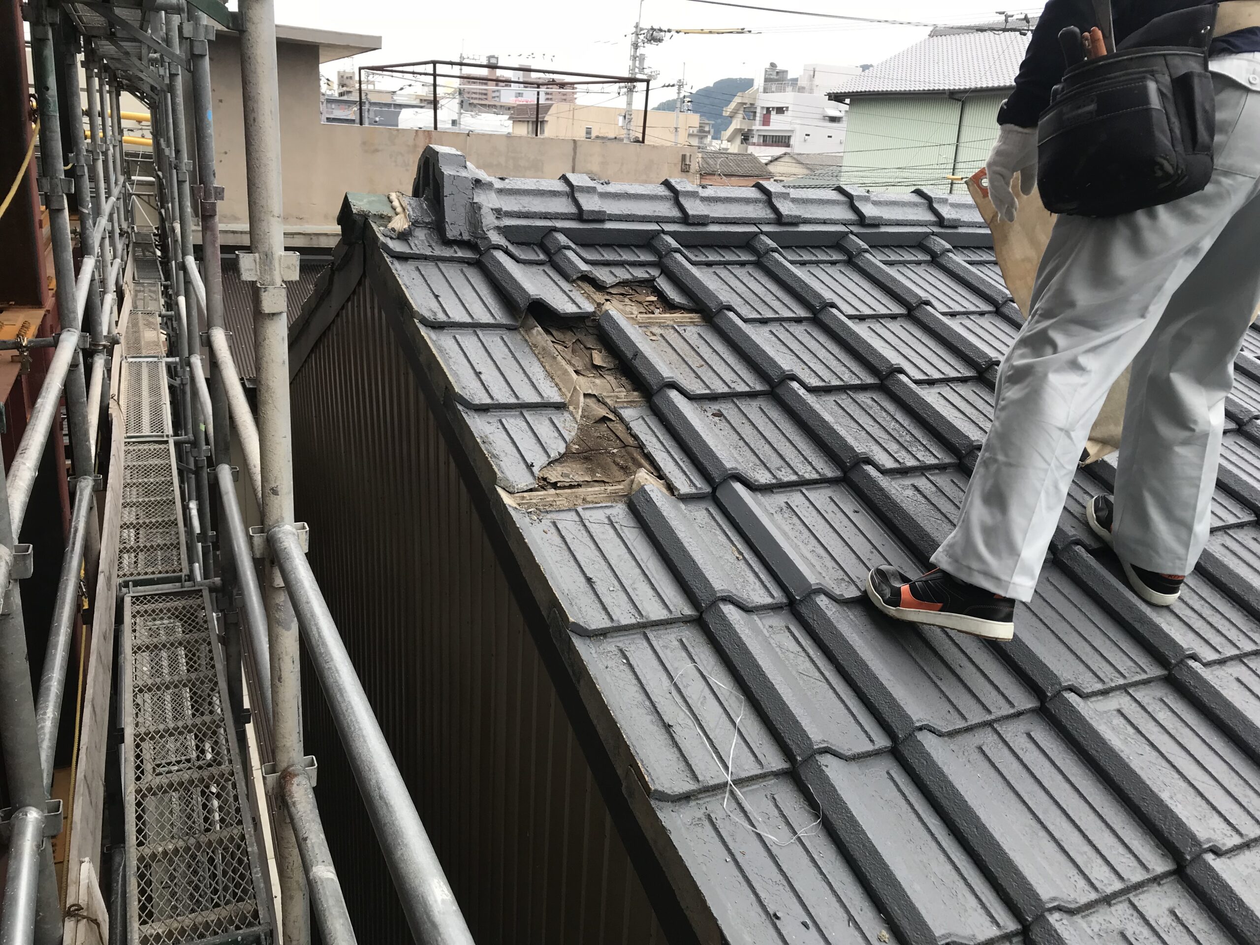 徳島の屋根瓦の修理